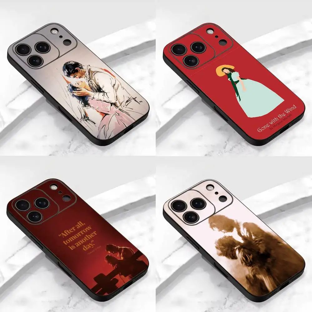 Чехол для телефона Love G-Gone with the W-Win для iPhone 17, 16, 15, 14, 13, 12, 11 Plus, Pro Max, XS, мягкий силиконовый, черный