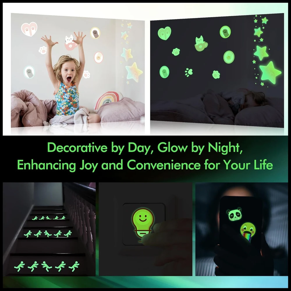 Glow in The Dark Printable Vinyl Sticker Paper A4 for Inkjet Printers Home Decoration DIY Waterproof Sticker Paper 5 Sheets