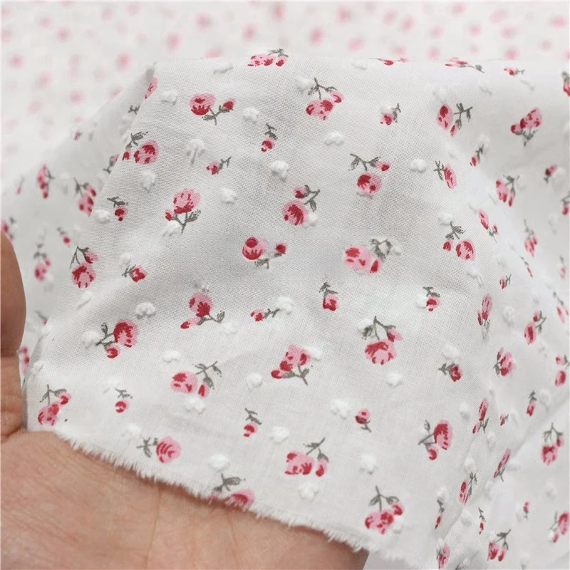 150x50cm Cotton Small Floral Cut Jacquard Printed Cloth, Making Home Decoration  Fabric Material for Clothes Sewing Cloth