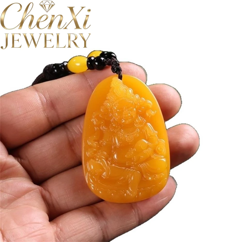 

Hetian Yellow Dragon Jade Yellow Wealth God Pendant Luxury Quality Fashion Fine Jewelry Exquisite Elegant Charms Popular Young