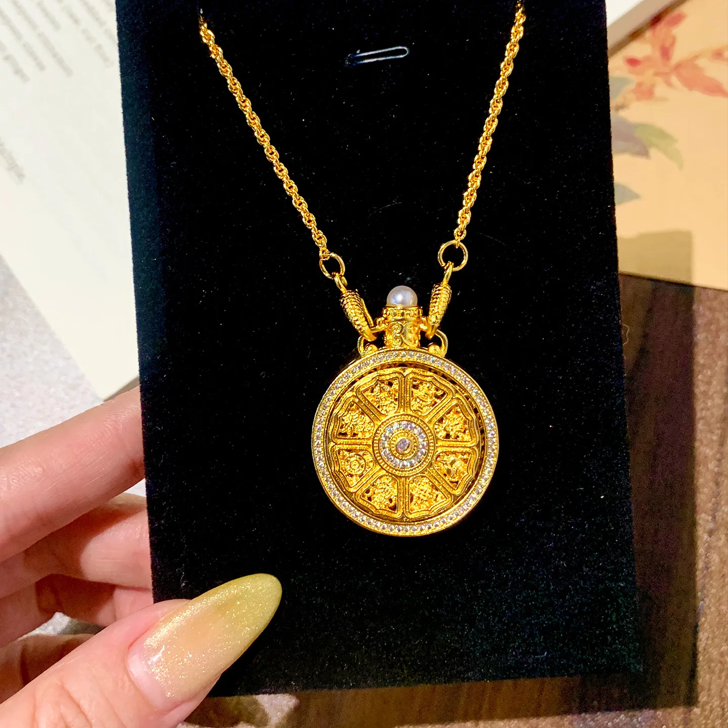 9999 gold eight-bag compass lady new Chinese style fashion collar chain jewelry