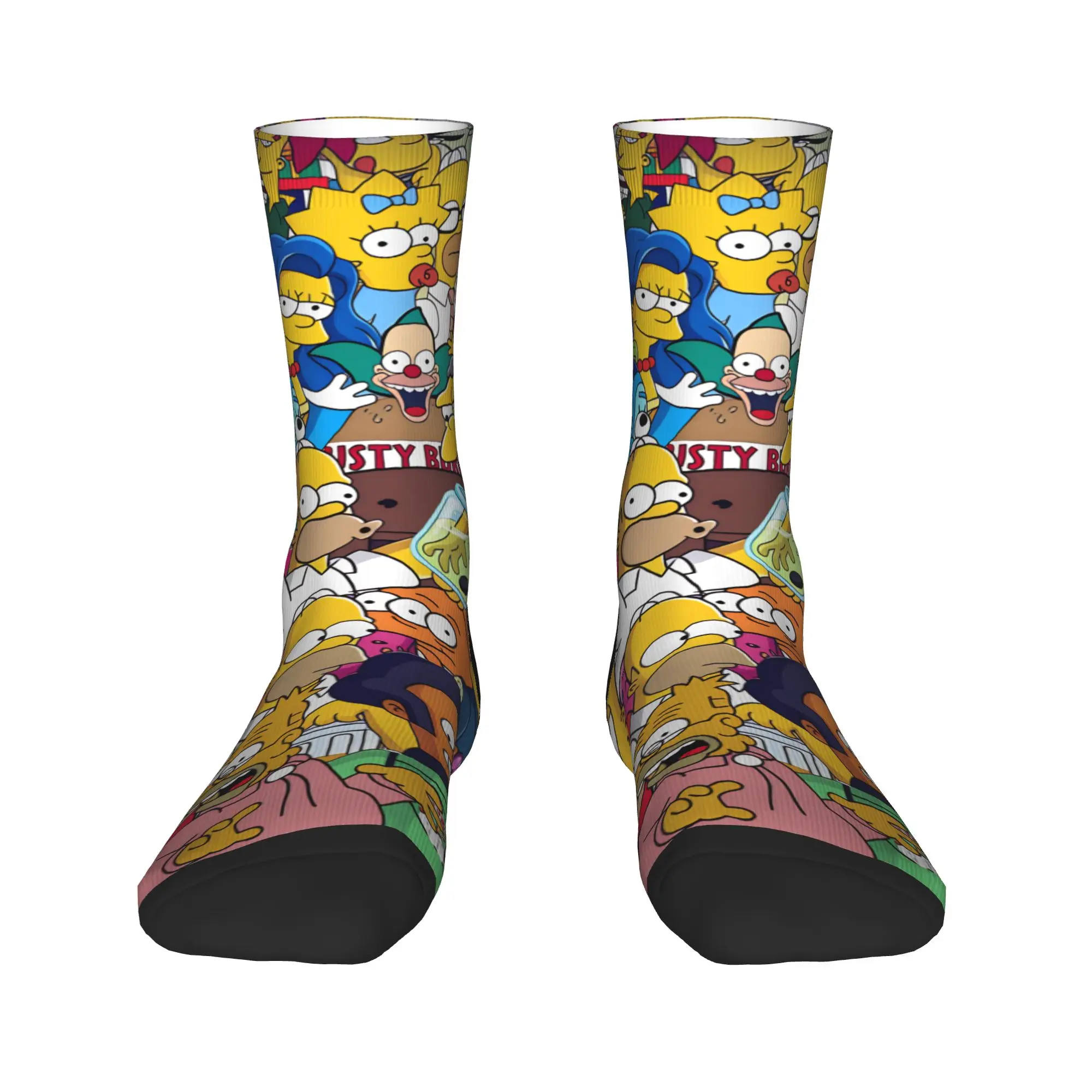 Homer S-Simpsons And Friends Meme Stockings Novelty Socks Unisex Men Breathable Socks Autumn Running Pattern Anti Socks Gift