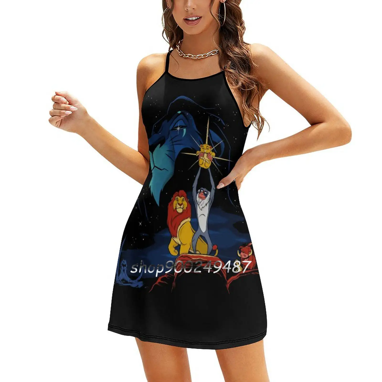 Lion Wars Sweetheart Knot Flared Dress Fashion Design Large Size Loose Dress Lion King The Lion King Samba Mufasa Scar