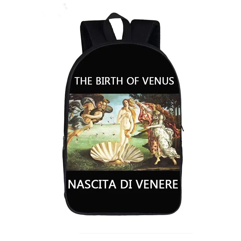 Mochila escolar para meninos e meninas adolescentes, mulheres e crianças, mochila casual, Van Gogh, Michelangelo, arte Da Vinci