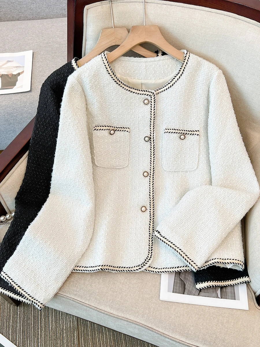 

Шерстяной джерт больших размеров для женщин, осенне-зимний утягивающий топ для похудения, воротник-стойка, Thiened, смесь хлопка