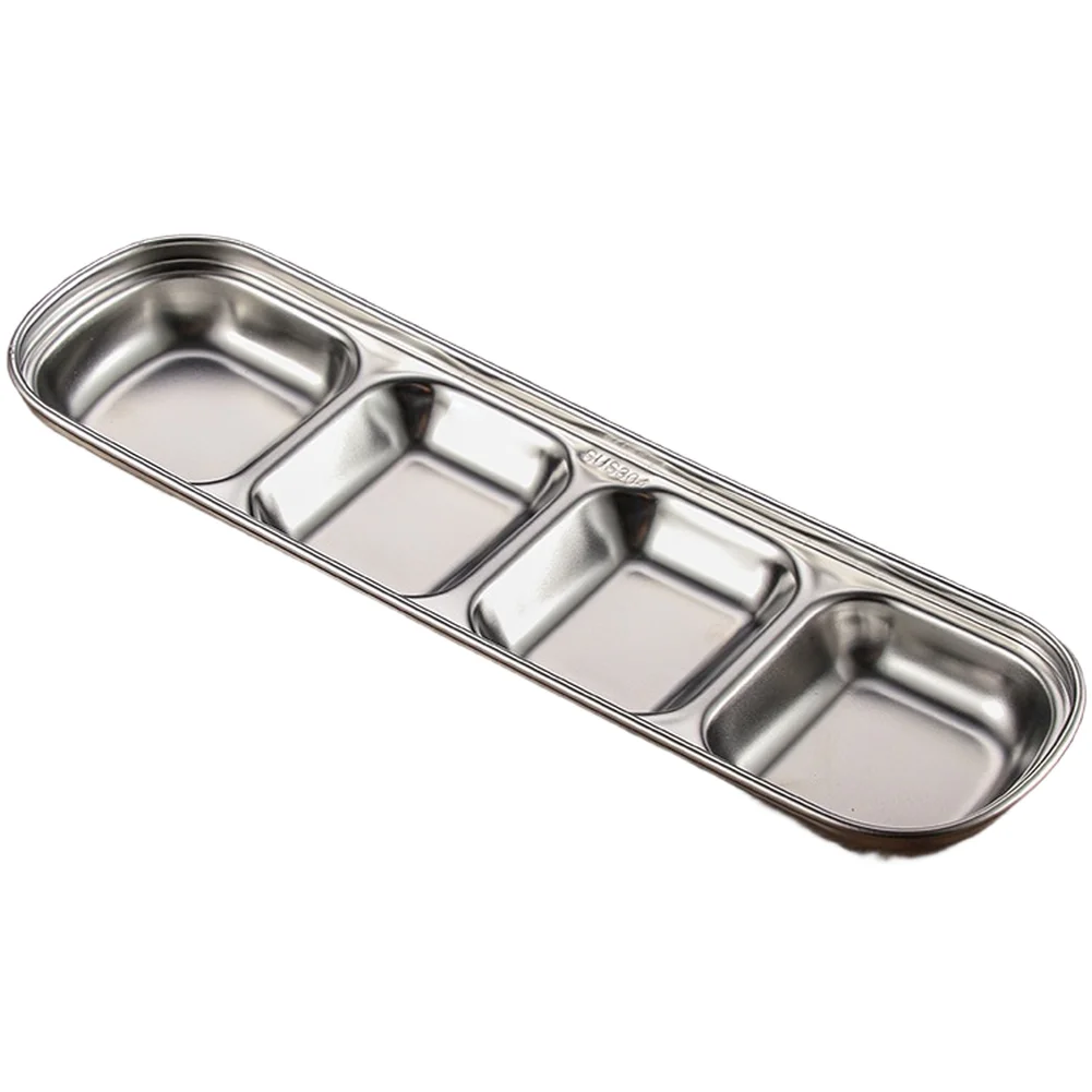 Asian BBQ Dipping Dish Stainless Steel BBQ Dipping Bowl Stainless Steel Dish Square Round Shape Restaurant Friendly