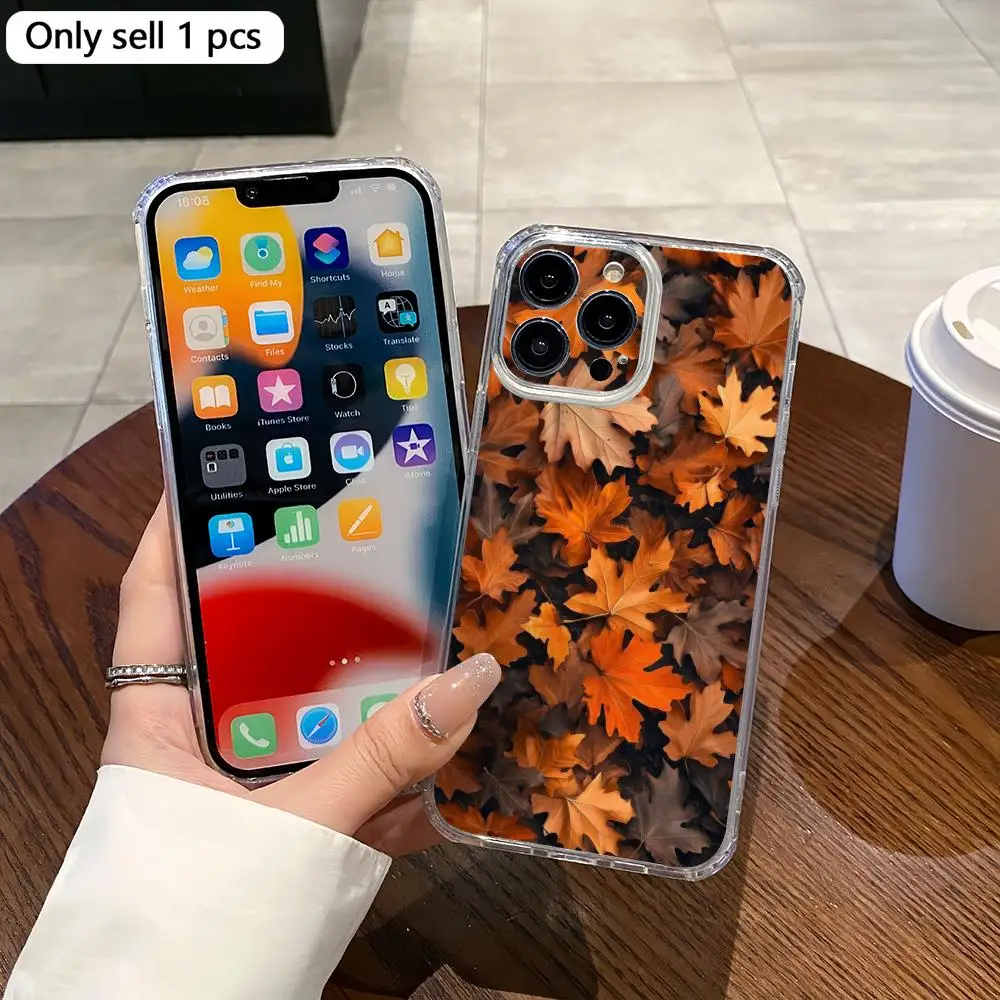 

Autumn leaves Phone Case Magnetic Clear Case For iPhone 17/16/15/14/13/12/11, Magsafe Transparent Shockproof Phone Cover