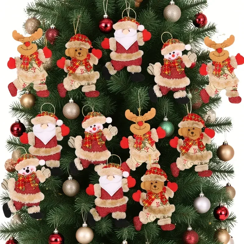 مجموعة زينة عيد الميلاد سانتا ثلج الأيائل دمى التماثيل شجرة عيد الميلاد الحلي للمنزل الجدول نافيداد الديكور الهدايا