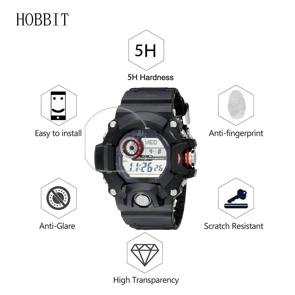 3 pz per Casio GW9400 uomo GShock Sport orologio schermo protezione pellicola GW-9400-3CR GW-9400J-1JF cinturino antigraffio