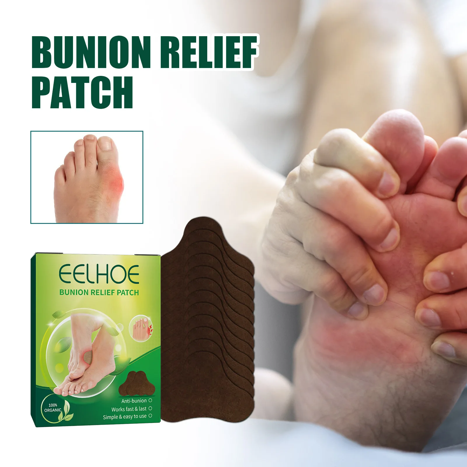 12pcs Bunion Treatment Patch Toe Straightening Plaster Bone Swelling Thumb Valgus Corrector Sticker Gout Pain Relief Patches