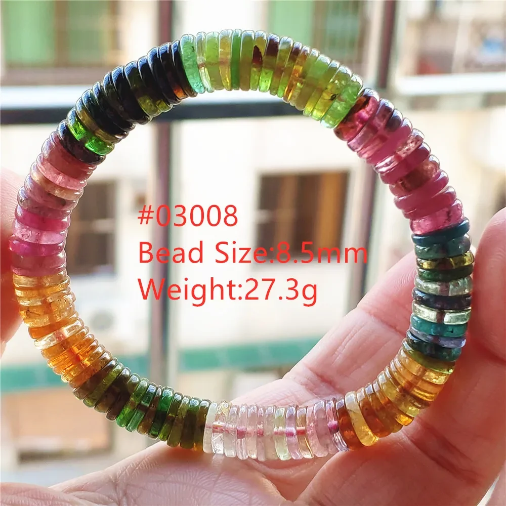 Natural Colorful Tourmaline Quartz Clear Abacus Beads Bracelet Women Yellow Red Tourmaline Bracelet Jewelry Brazil AAAAA