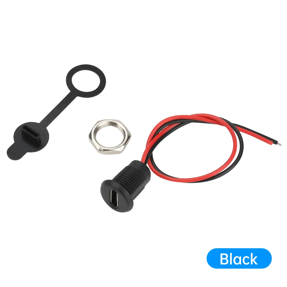 2Pin Draht USB Typ-c Wasserdichten Stecker Direkte kompression weibliche basis Buchse Lade Interface Mit Schweißen – Detail 11