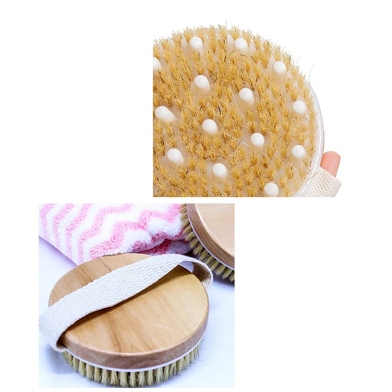 2Pc Body Brush For Wet Or Dry Brushing-Gentle Exfoliating For Softer,Glowing Skin-Get Rid Of Your Cellulite And Dry Skin