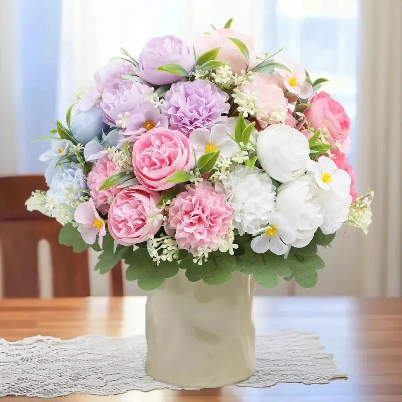 1 قطعة ورود كوبية حريرية ، زهرة اصطناعية لحفلات الزفاف ، باقة الزفاف ، ديكور المنزل وغرفة النوم ، مزهرية حديقة للخارجية #4