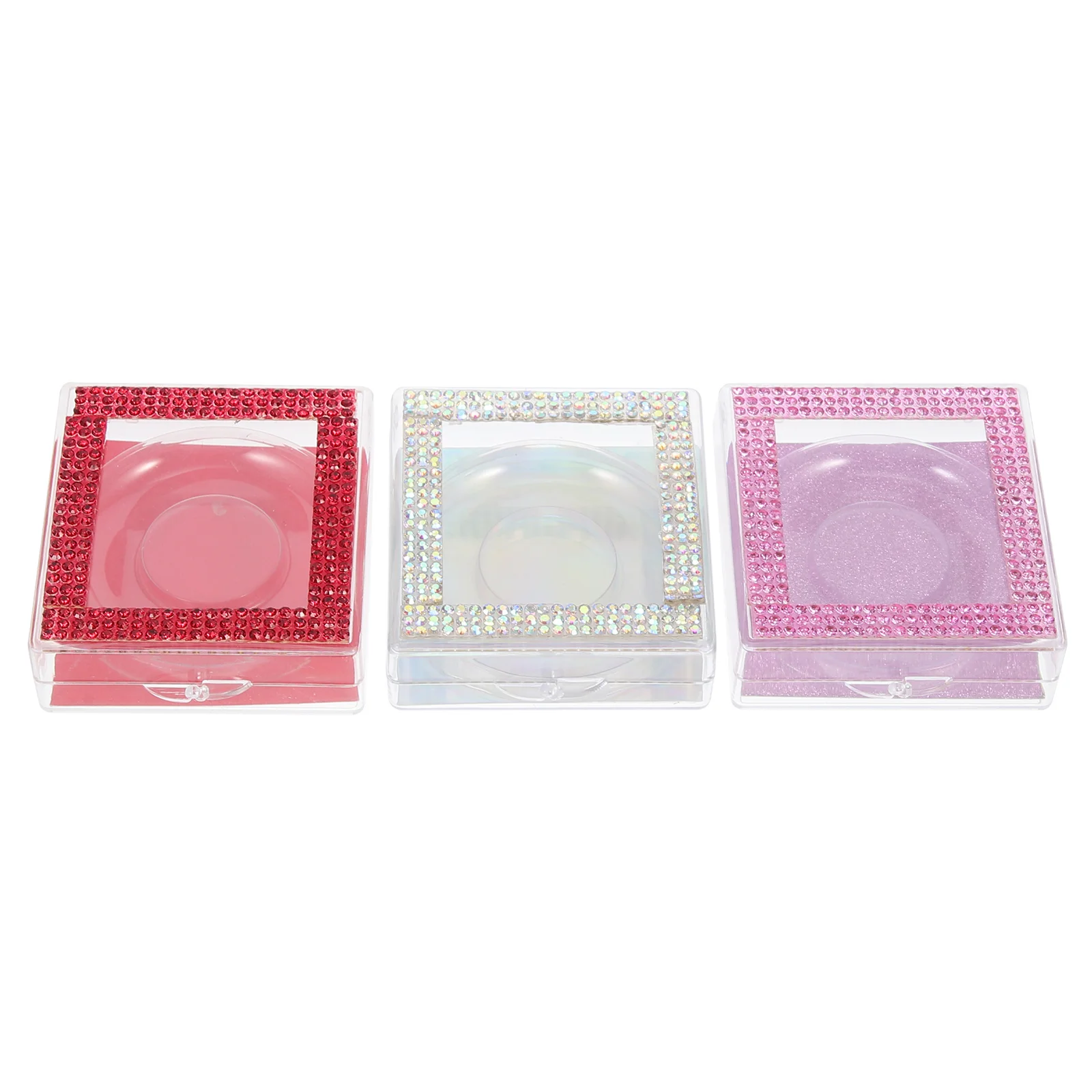 

3Pcs Delicate Lash Case Colorful Eyelash Storage Box with Transparent Lid Secure Closure for Long Term Lash Protection
