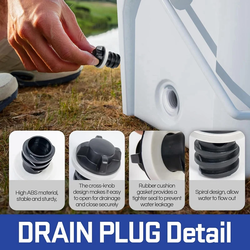 Paquete de 3 tapones de enfriador de repuesto para YETI, tapón de drenaje de enfriador, pieza de enfriador de repuesto de tapón a prueba de fugas