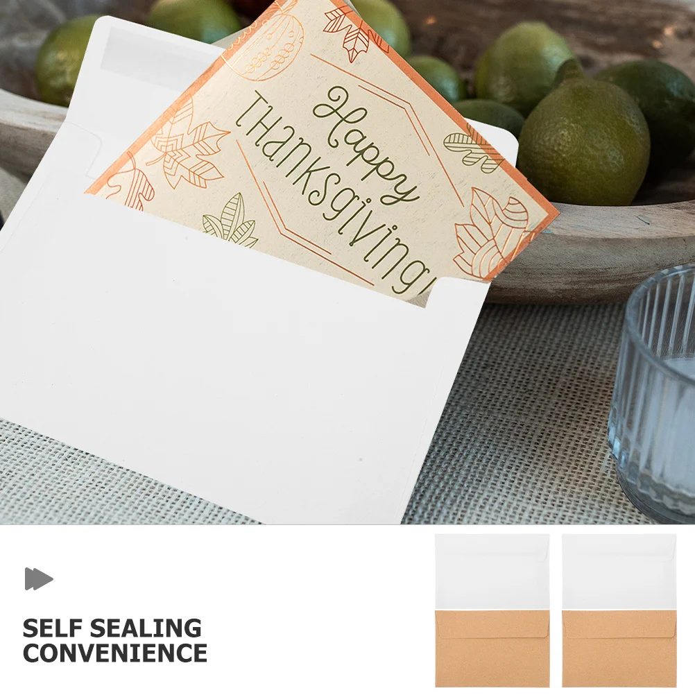 50 قطعة مغلفات دعوة فارغة ذاتية الختم مقاس A4 لبطاقات الزفاف دعوات العطلات مغلفات بريد الصور