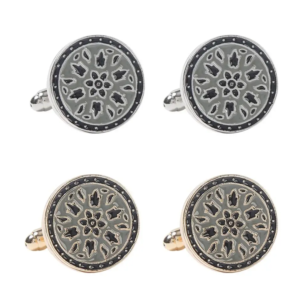 Clothing Accessories Alloy Alloy Cufflinks Round French Style Cufflinks for Mens Gold Silver Shirt Suit Cuff Links Men