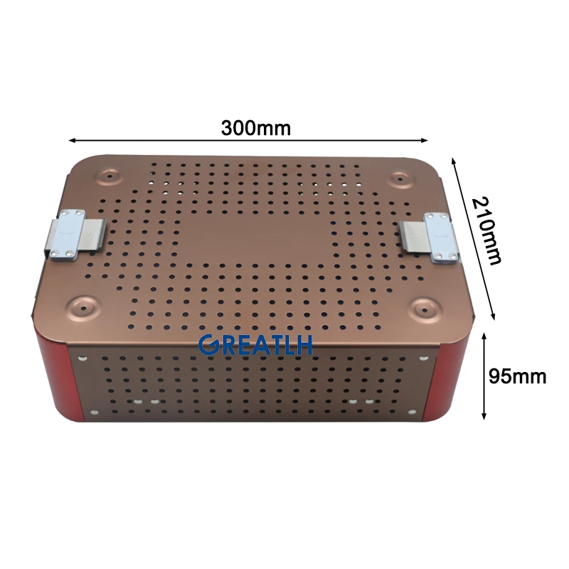 GREATLH Disinfection Box Sterilization Tray Case Single Double Layers Surgical Autoclavable Surgery Instrument Aluminium Alloy