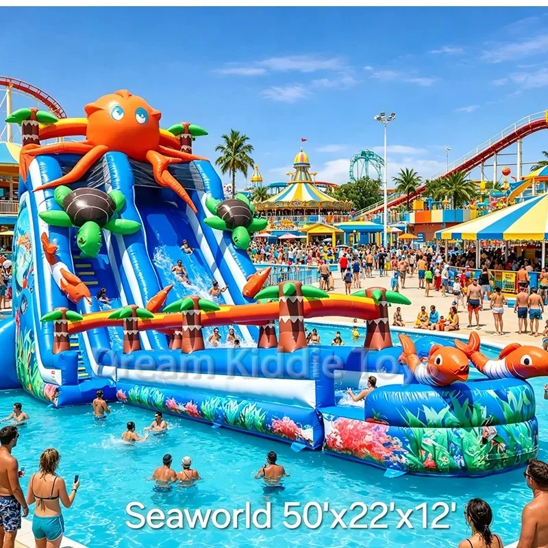 Large Capacity Inflatable Water Slide for Public Playground Amusement Center