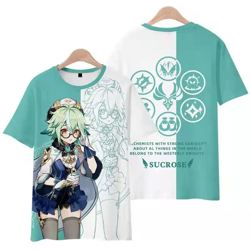 Kawaii Game Genshin Impact Sucrose Yun jinT-shirts 3d Printed  Women Men Unisex Fashion Oversized T Shirt Boys Girls Tees Tops