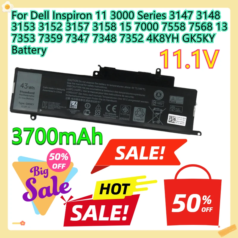 For Dell Inspiron 11 3000 Series 3147 3148 3153 3152 3157 3158 15 7000 7558 7568 13 7353 7359 7347 7348 7352 4K8YH GK5KY Battery