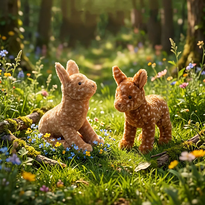 30cm Imitation Sika Deer Plush Toy Dolls Lifelike Cartoon Fluffy Sika Deer Stuffed Dolls Christmas Home Decor Plush Toys
