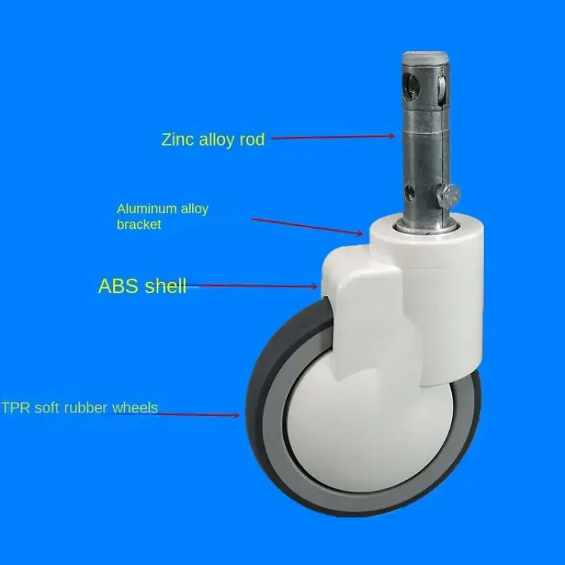 1 Pcs - 6-inch Plug Rod Center Control Wheel / Surgical Trolley Transfer Trolley / Nursing Bed Silent Universal Caster