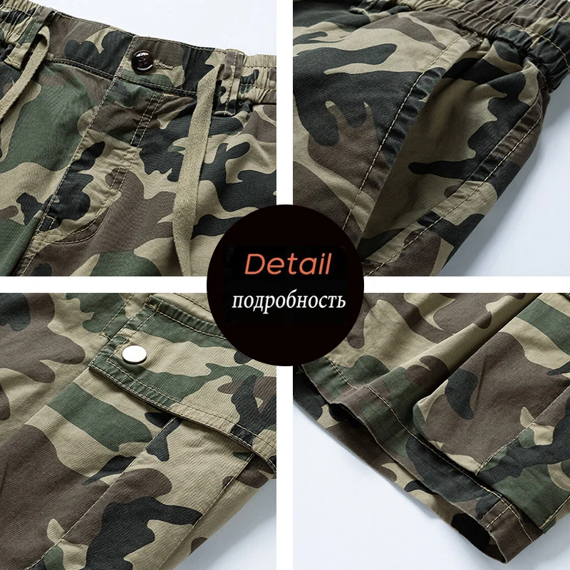 Summer Men Cargo Camouflage Shorts Mens Casual Cotton Jogger Shorts Pants Mens Outwear Fashion Vintage Twill Cotton Shorts Male