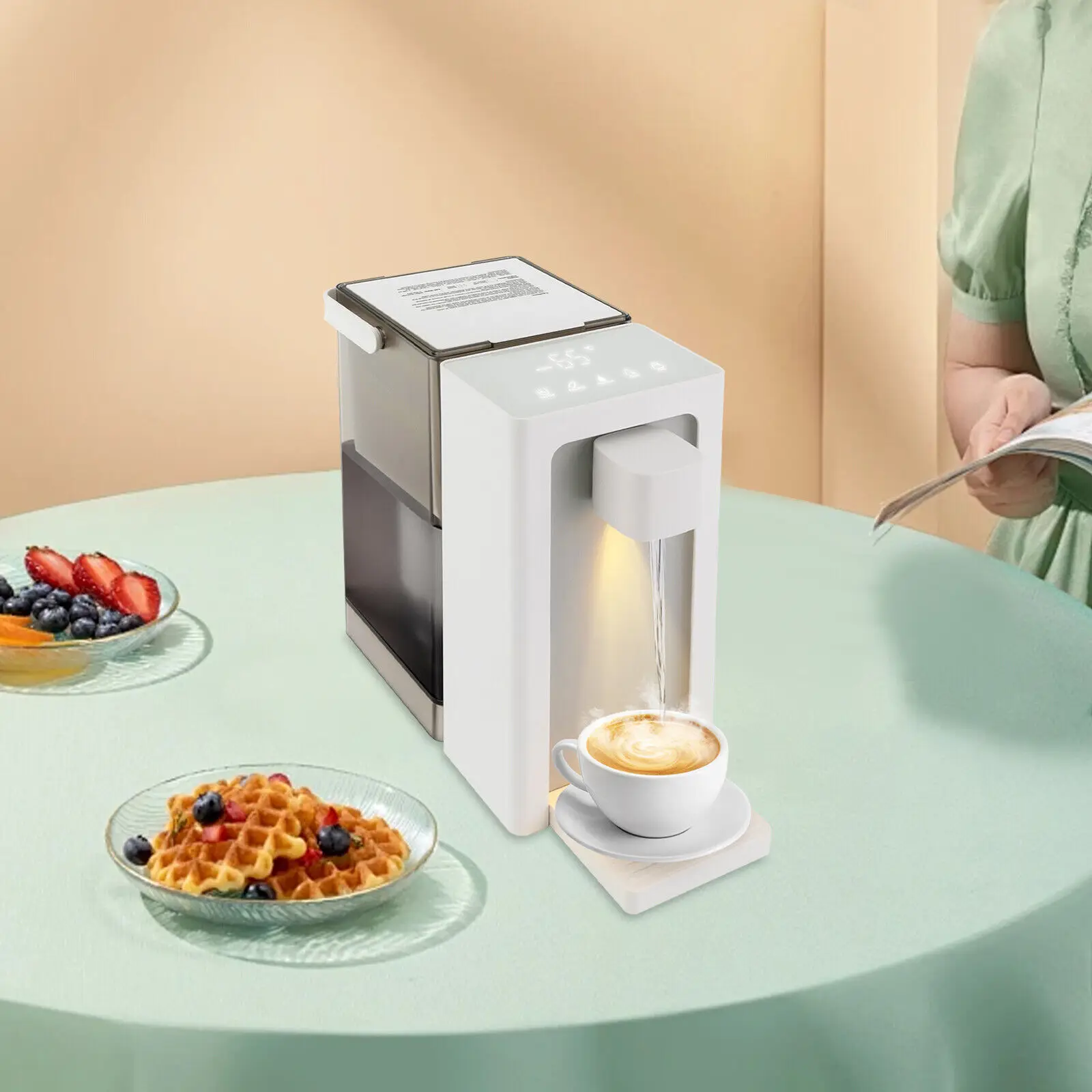 مجموعة موزع وفلتر للمياه الساخنة الفورية الفاخرة - نظام كونترتوب الكل في واحد، تصميم موفر للمساحة مع تسخين 3 ثوانٍ