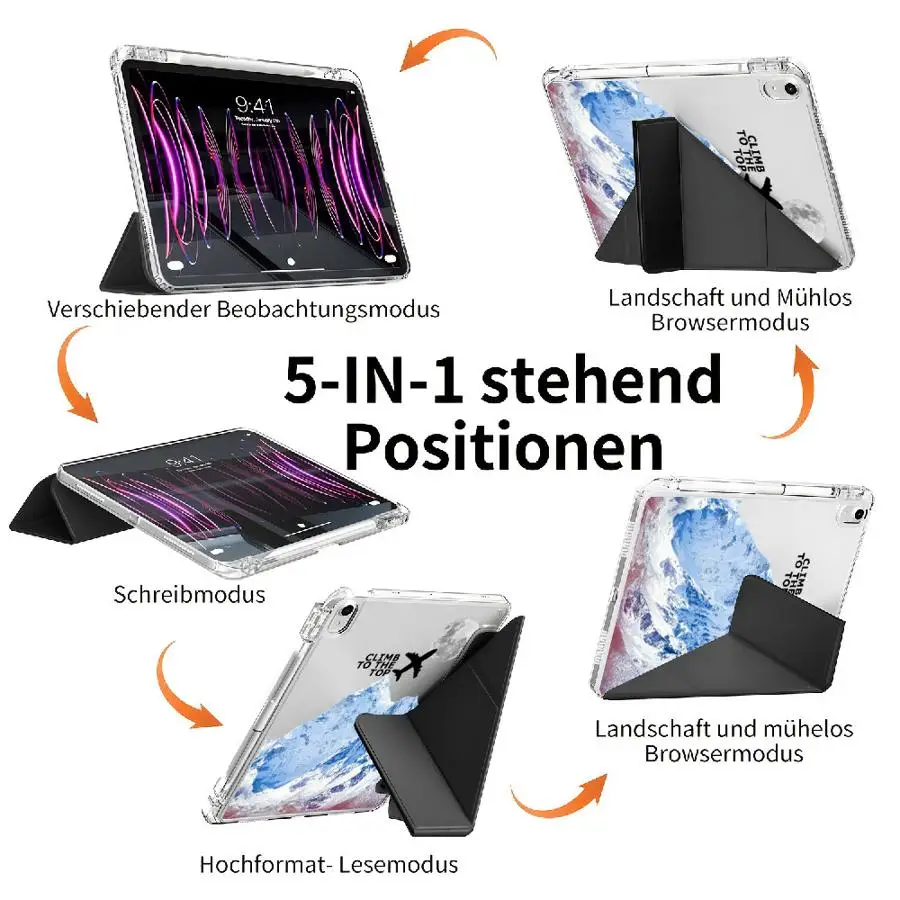 Y-Fold Holder Cover Tablet Case For iPad Mini 6 7 Pro 11th 10th 9th 8th 7th 12.9inch Pro 2025 Air 4 5 M3 M2 1 2 M4 11inch Snow