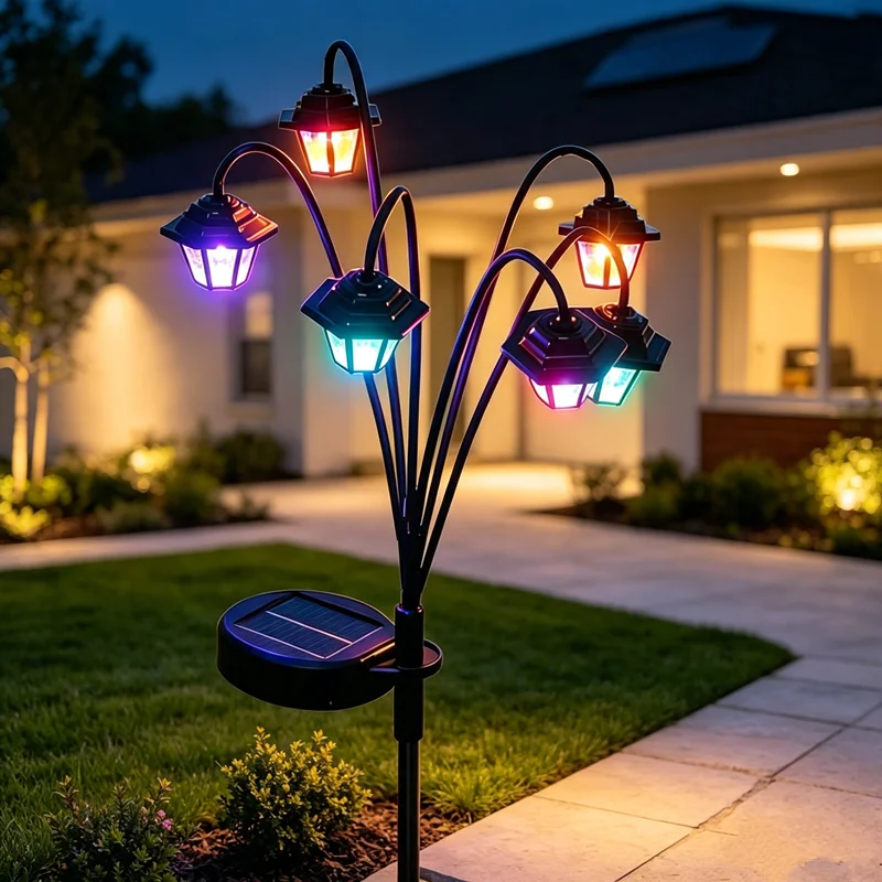Outdoor Yard Power Stake - RGB/Warm Garden Stake Lights Waterproof Solar