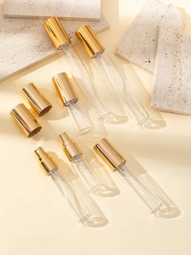 Imagen 2 del producto Venta al por mayor 35/pieza 5ml10ml15ml tiran local oro transparente vidrio engrosado botella de spray mini botella de perfume tamaño de viaje