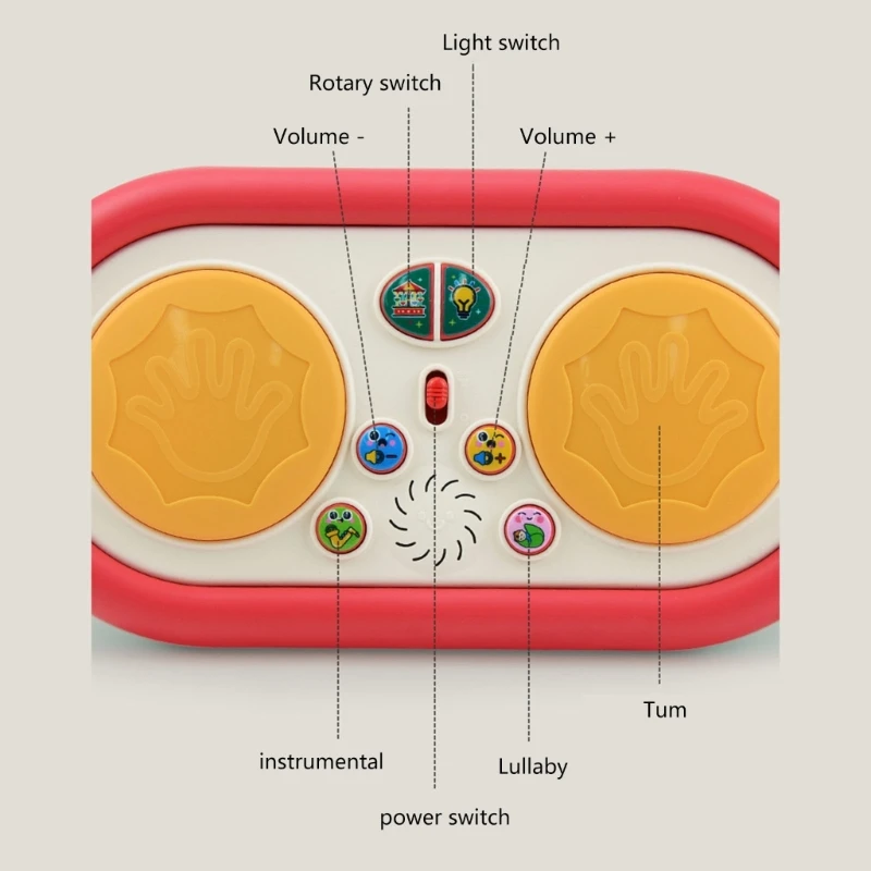 Y1UB โปรเจคเตอร์เพลงกลองของเล่น Lullaby เด็กวัยหัดเดินมือกลองของเล่นเพลงการเรียนรู้ของขวัญ