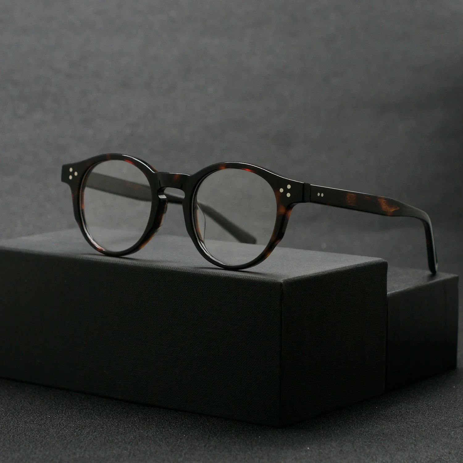 Vintage round glasses frame for men, acetate glasses frame for women, can be matched with prescription glasses