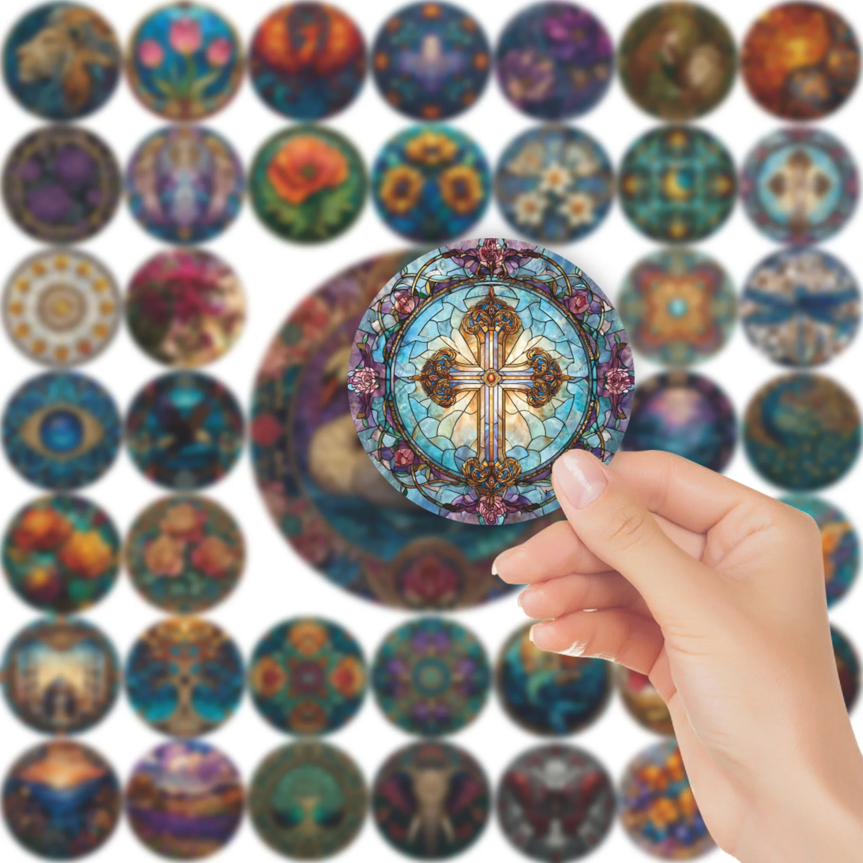 10/50PCS Glass Ball Animal Graffiti Stickers PET Sticky Aesthetic Sticker for Phone Computer Notebook Stationery DIY Toys Secret