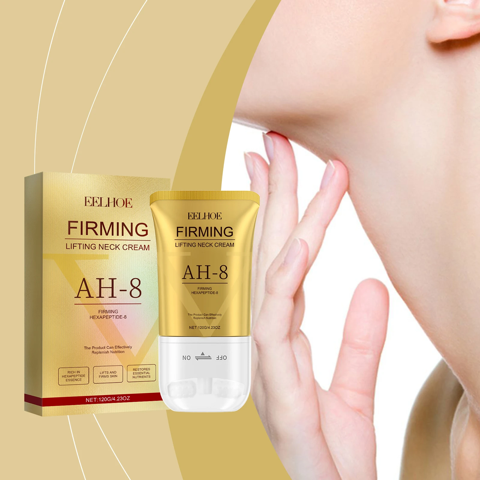 كريم الأسطوانة لشد الرقبة ترطيب رفع البشرة يتلاشى الخطوط الدقيقة يقلل من الذقن المزدوجة سطع الرقبة تجديد الرعاية المستحضرات #2