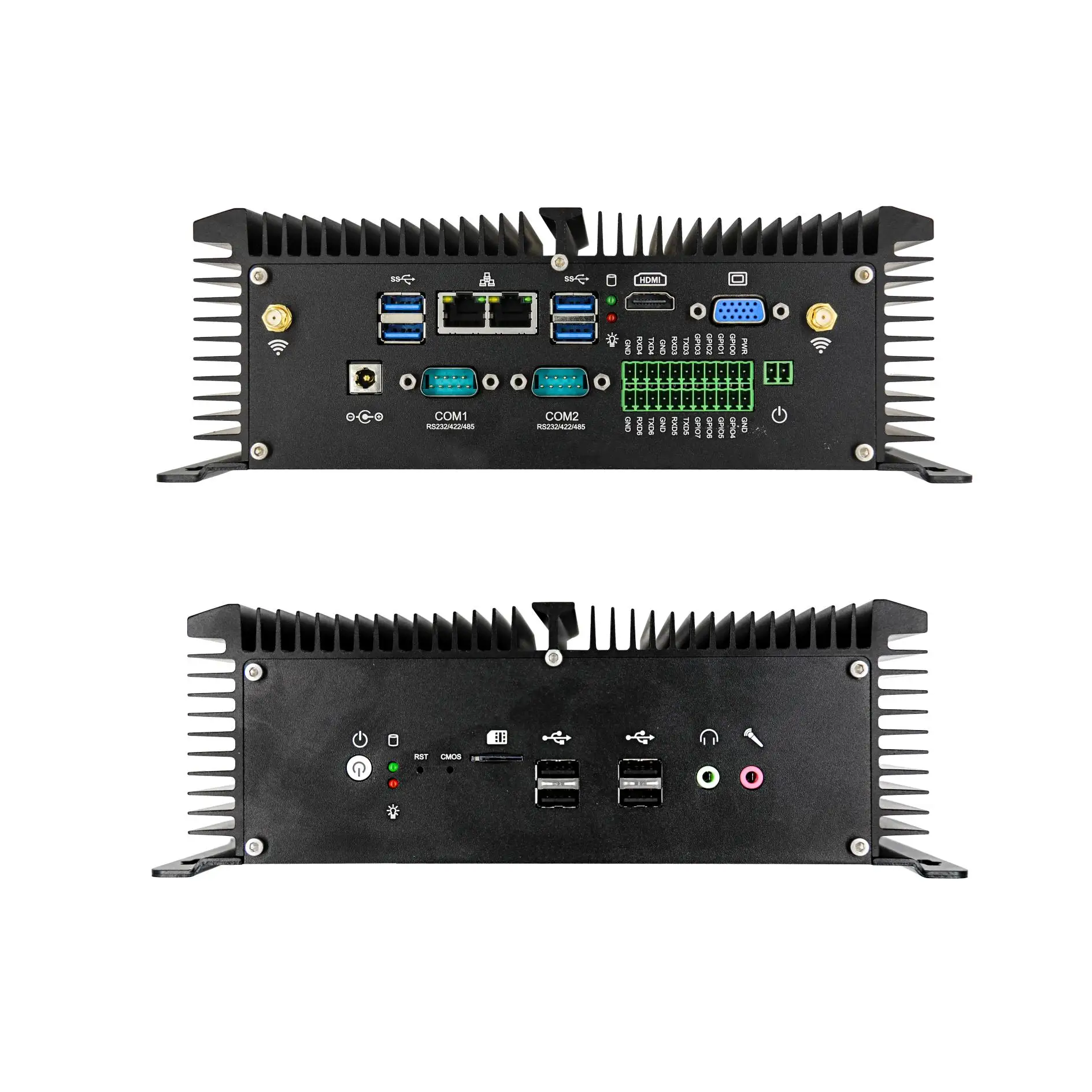 7200U 7500U 8550U Core I7 Industrial Fanless Mini Pc 2 Lans Phoenix Terminal Industrial Embedded Computer PC