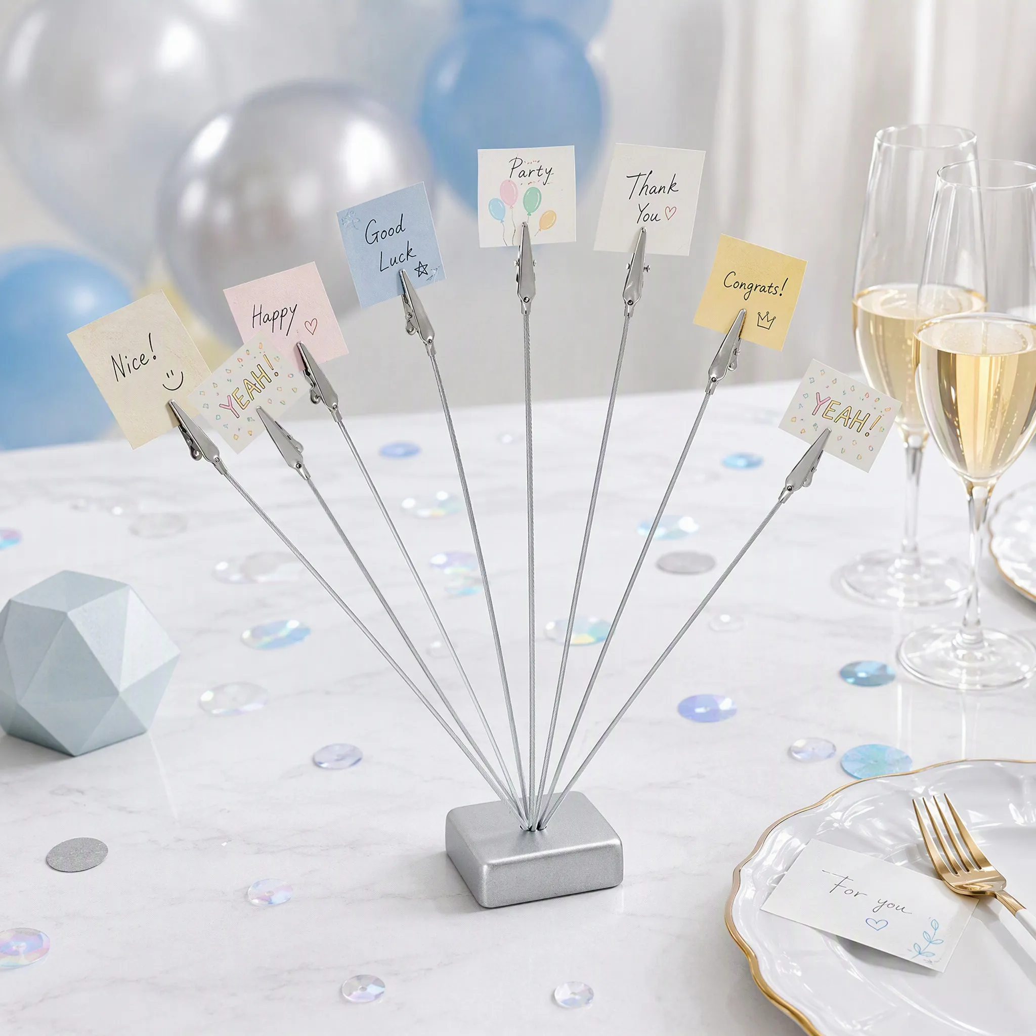 8-Branch Tree-Shaped Desktop Photo Holder Stand with Metal Clips for Photos Pictures Notes Artwork Postcards Wedding Birthday