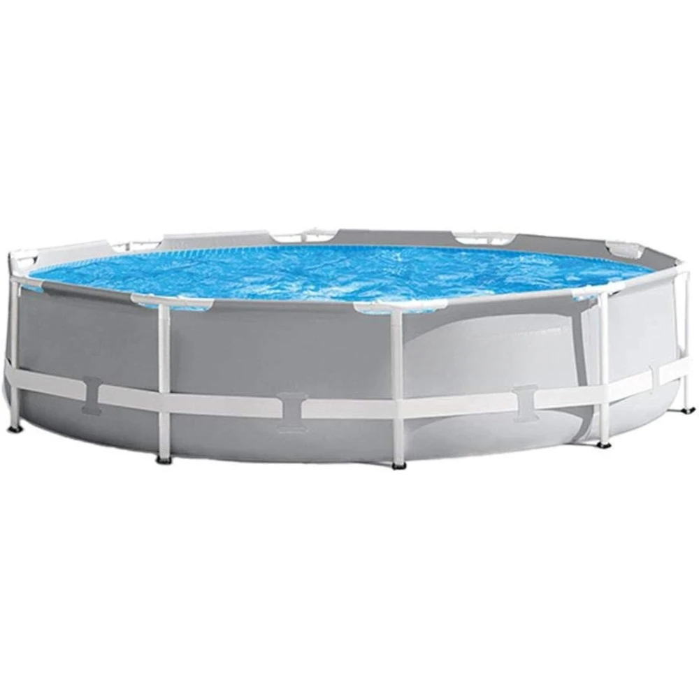 Prism Frame Above Ground Swimming Pool Set with 3 Ply Polyvinyl Chloride Material and Krystal Clear Filtration for Outdoor Use