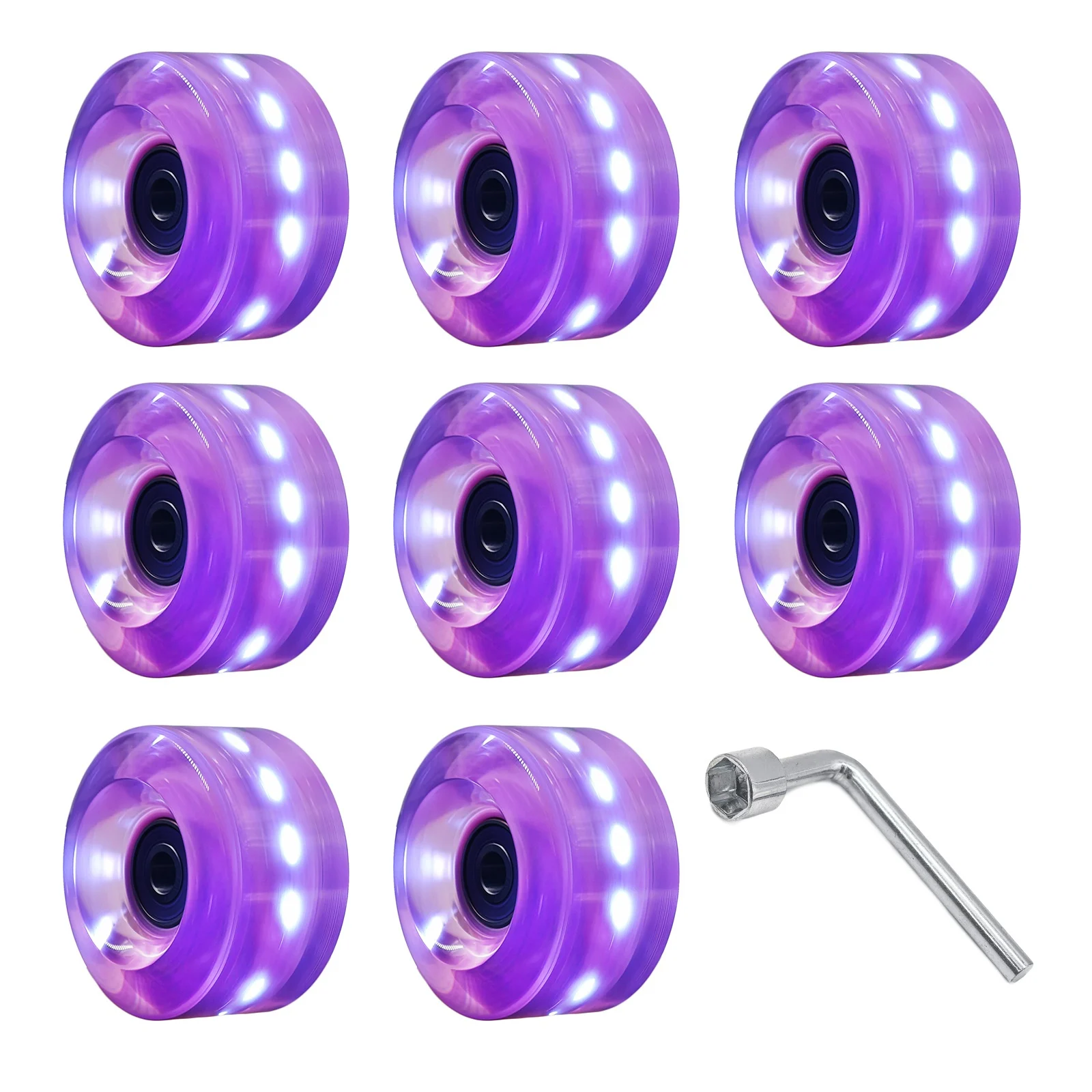 8-pieces-led-flash-roller-skating-wheels-with-white-pink-purple-colorful-light-colors-for-kids-adults-indoor-outdoor-abec9-608rs