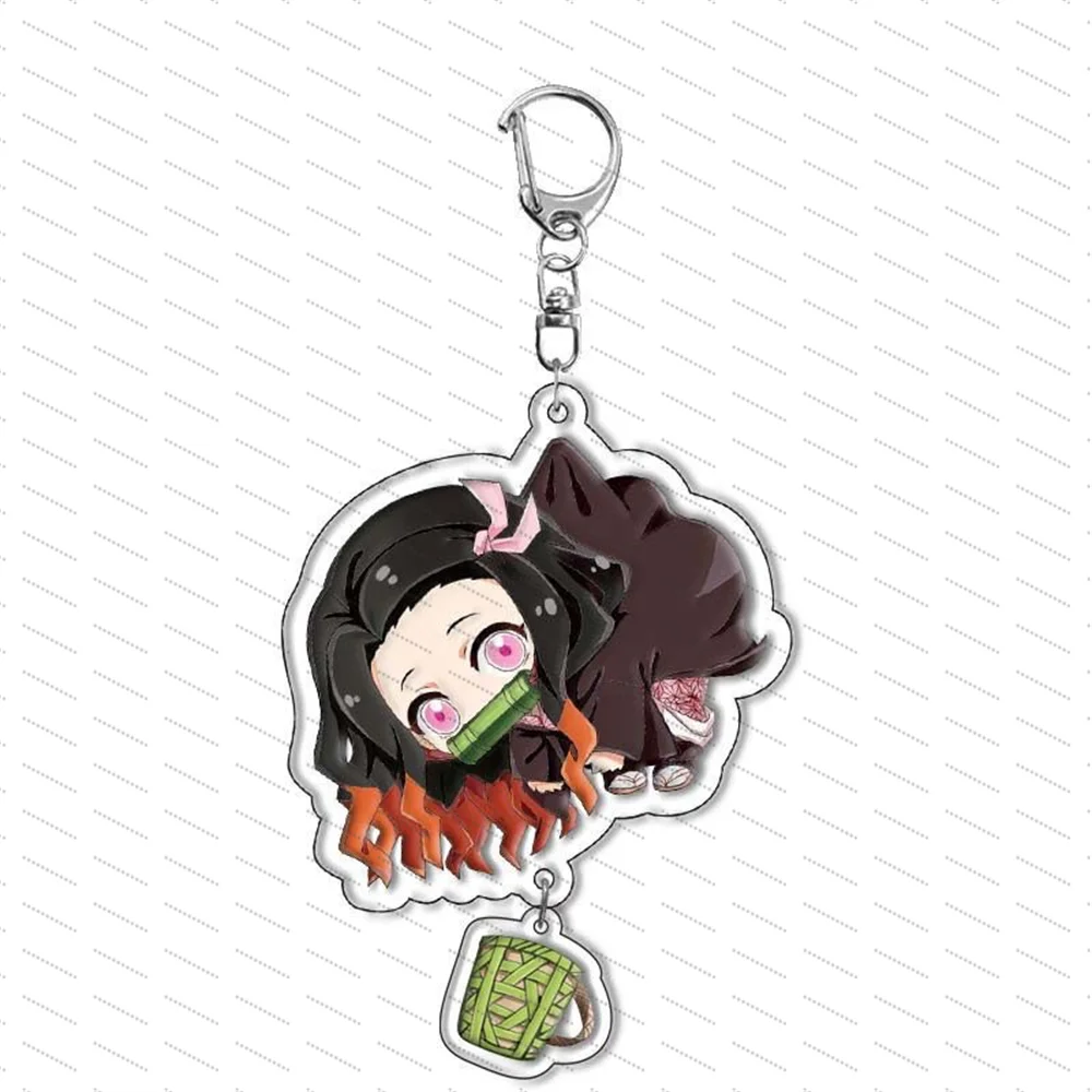 LLavero acrílico HD de Anime Demon Slayer, como regalo para amigos, adorno de escritorio, bolso, llavero de coche, regalos de festivales Firend de 6cm