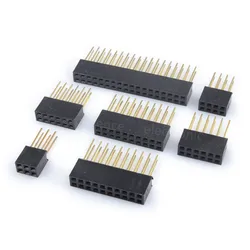 10PCS 2.54mm Double Row Female Long Pin 11mm Breakaway PCB Board Pin Header Socket Connector 2x3 2x4 2x6 2x8 2x10 2x18 2x20 Pins