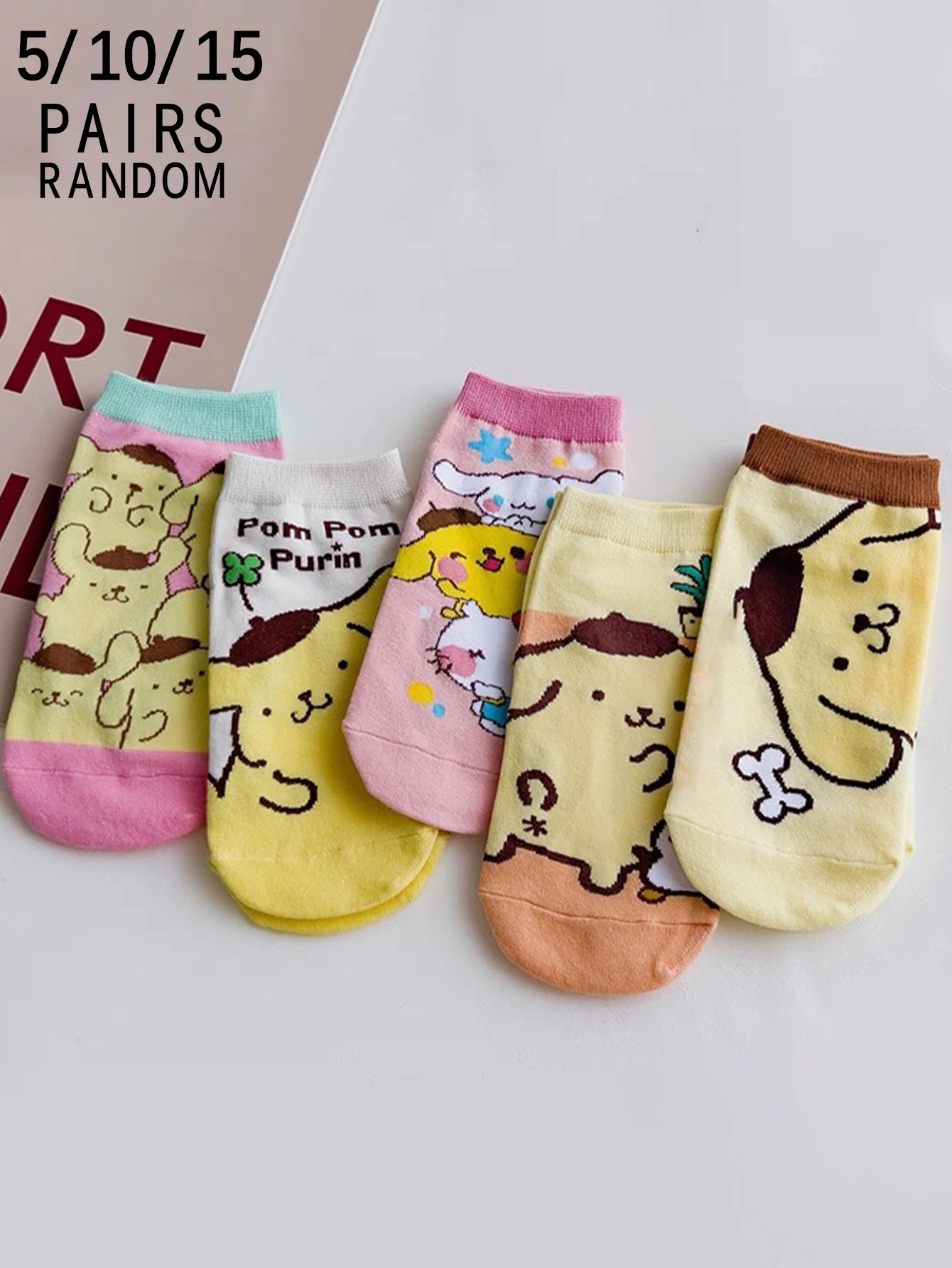 

5/10/15 пар случайных новых корейских вариантов Sanrio с мультяшным рисунком, милые и милые женские короткие носки