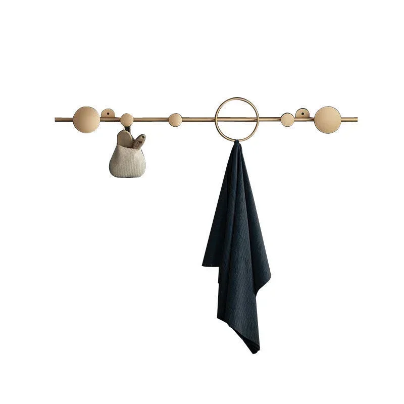 Simple Gold Clothes Hanger with Solid Weight Bearing Creative round Rack Wall Key Holder Stylish Storage Modern Hanging Solution