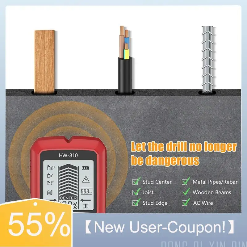 

【Fast Delivery】HW-810 Handheld Metal Detector Nail Finder With High-Definition LCD Display Wall Detector For Home Improvement