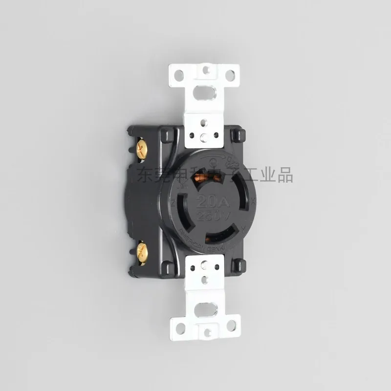 AMERICAN DENKI American Electric Motor Industrial Socket 4220/4222N Concealed Socket 20A 250V Black