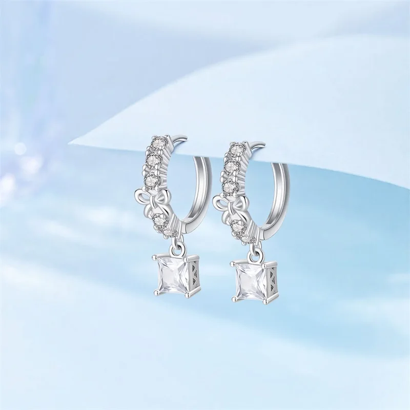 New 925 Sterling Silver Sparkling Zircon Simplicity Women Earrings Brilliant Wedding Engagement Star Earrings Jewelry Gift image 6