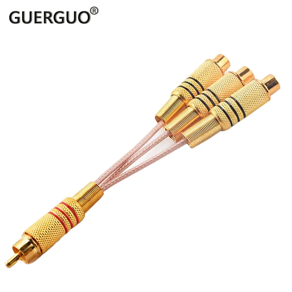 RG316 Cable RCA Audio Cable 3 Way 1 Male to 2 Female RCA Y Splitter Adapter Speaker Amplifier Sound RCA to 2X 3X RCA Male Female
