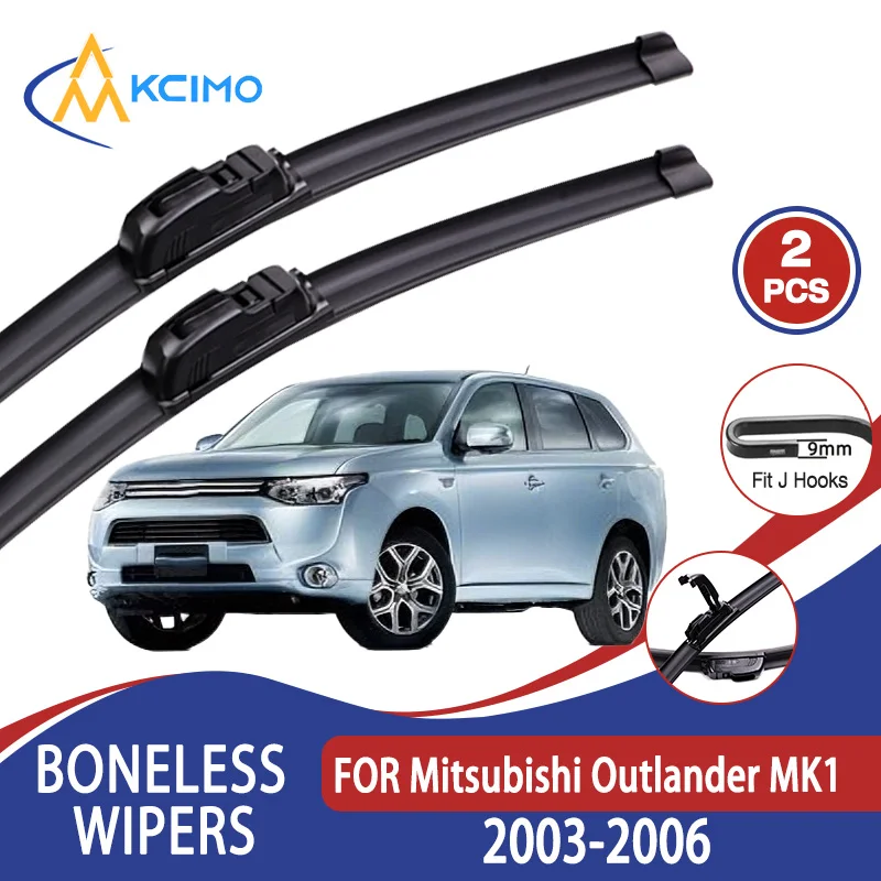 

For Mitsubishi Outlander MK1 2003-2006 Car Wiper U-type Soft Rubber Boneless Wiper HD Quiet Durable Automotive Wiper 22"+19"